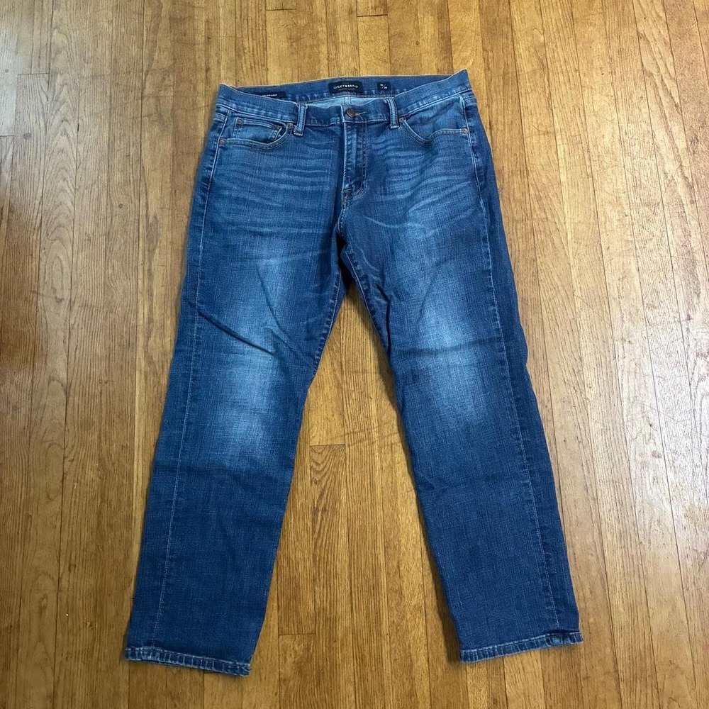 Lucky Brand 221 Straight Fit Mens Jeans 36x30 Blue Denim Navy Pants